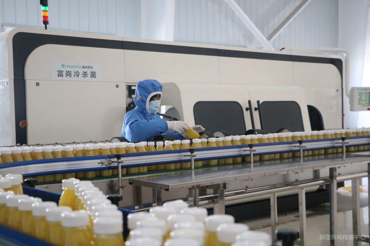 ↑富岗食品公司员工在苹果汁生产线工作。籍明泉 、齐兴朝摄.jpg