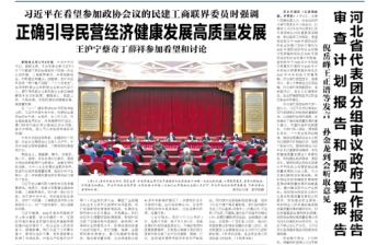 河北省代表团分组审议政府工作报告审查计划报告和预算报告